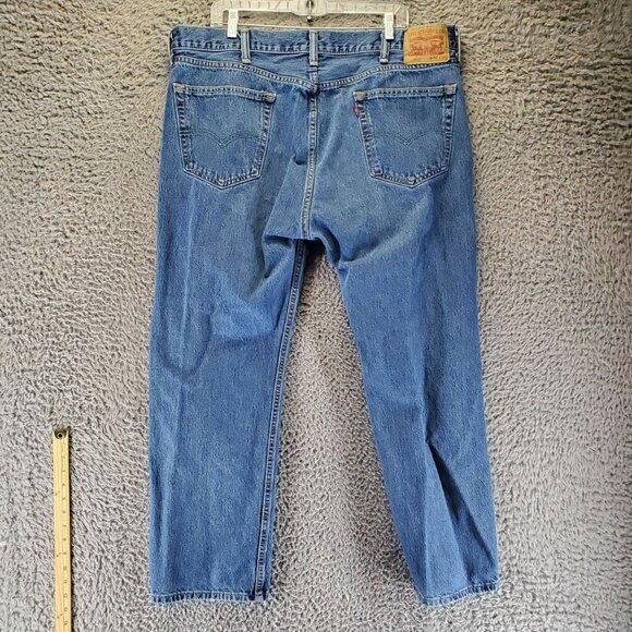 Levis Jeans Mens Size 40x30 Blue 505 Original Fit Straight Leg Denim - Picture 1 of 12